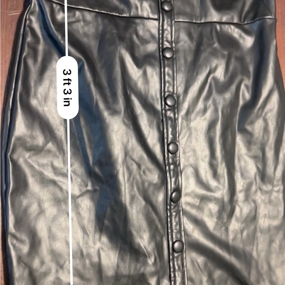 Calvin Klein Collection Black Leather Midi Dress - Picture 8 of 8